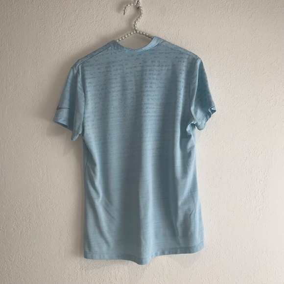 Nike Dri-FIT Active Top Athletic T-Shirt V-Neck Short Sleeve Blue Size large - Picture 3 of 9